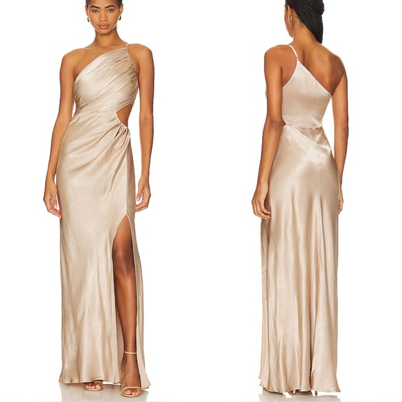 Shona Joy Dresses & Skirts - Shona Joy La Lune Asymmetrical Gathered Maxi Dress